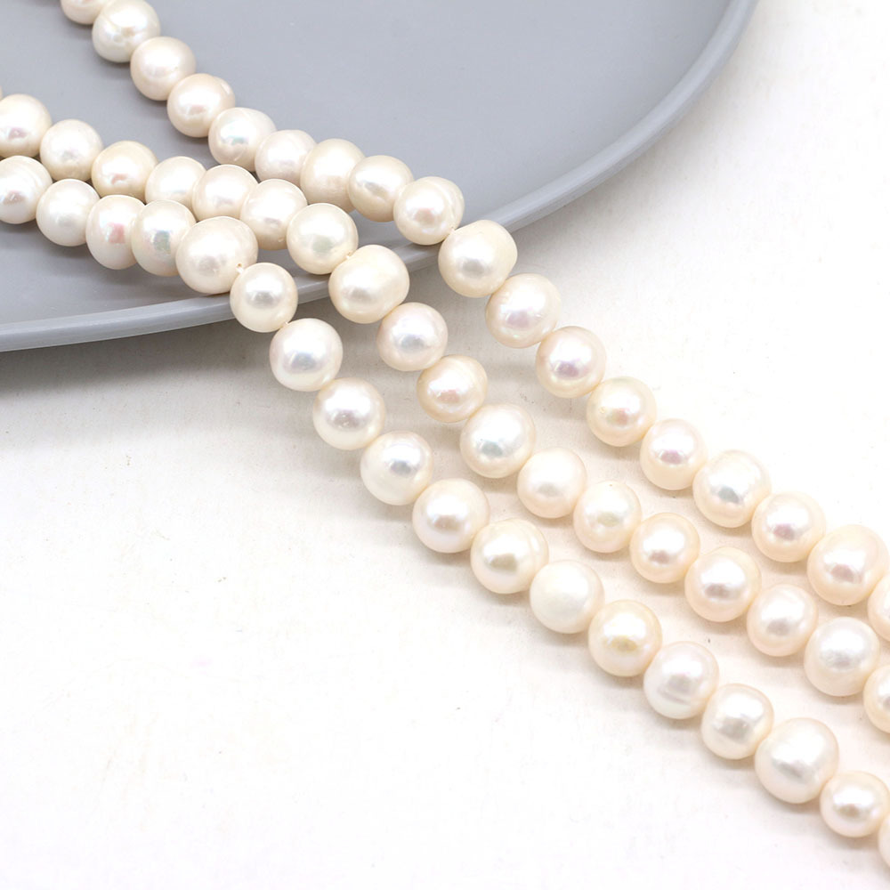 Natural Freshwater Pearl Punch Bead String - Elegant Jewelry Making Essential - Image 3