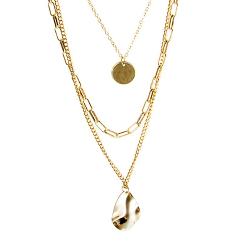 Stylish Multi-layer Clavicle Chain Necklace for Men and Women with Triangle Pendant - Image 4