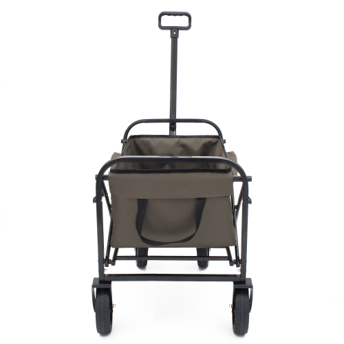 Minimeetall Heavy Duty Collapsible Beach Wagon Cart - Multi-Use Utility Cart with 3 Plastic Liner Bags, Olive Green - Image 9