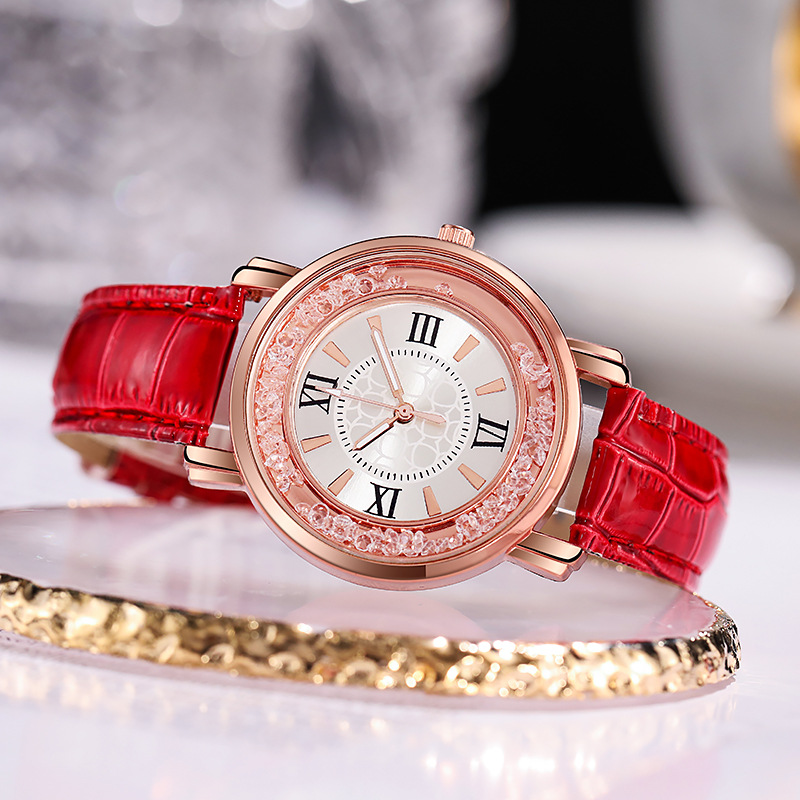 Quicksand Beads Women's Quartz Watch with Stylish Belt Design - Image 9