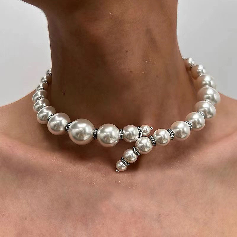 Elegant Open Size Pearl Collar Necklace for Women - Stylish Jewelry - Image 4