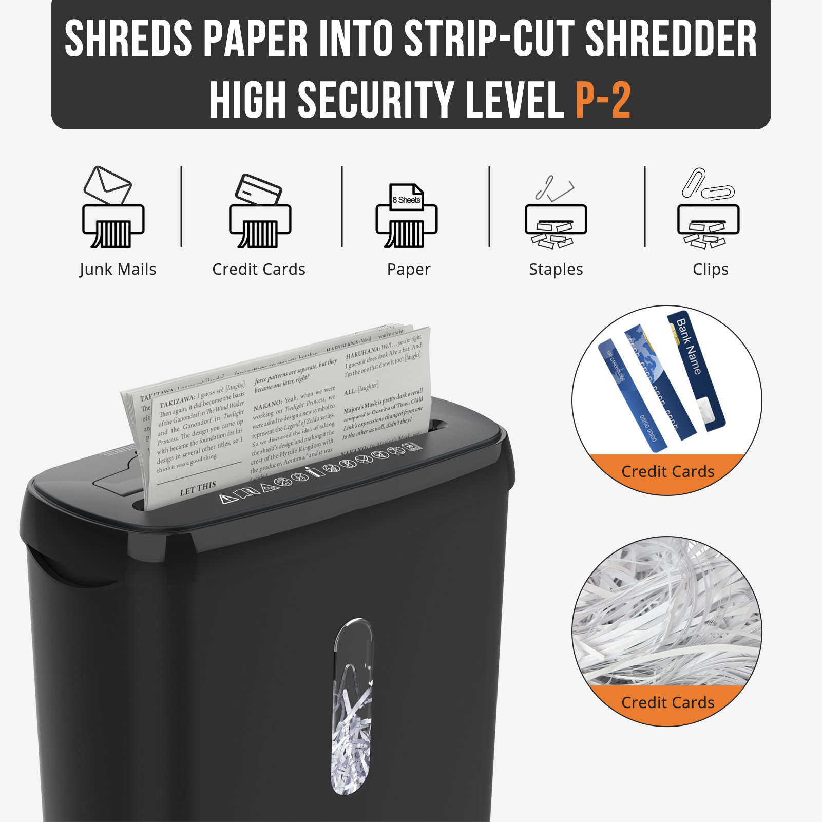 10-Sheet Paper Shredder, P-2 Security Level, 3.17-Gallon Basket, CD & Credit Card Shredding, Fast Anti-Jam System, Durable & ETL Certified for Home Office, FBA Ship - Image 2