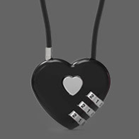 Peach Heart Long Wire Rope Love Lock - Perfect for Romantic Keepsakes - Image 2