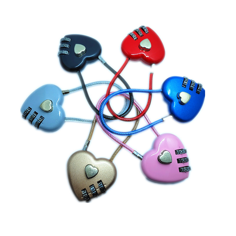 Peach Heart Long Wire Rope Love Lock - Perfect for Romantic Keepsakes - Image 9