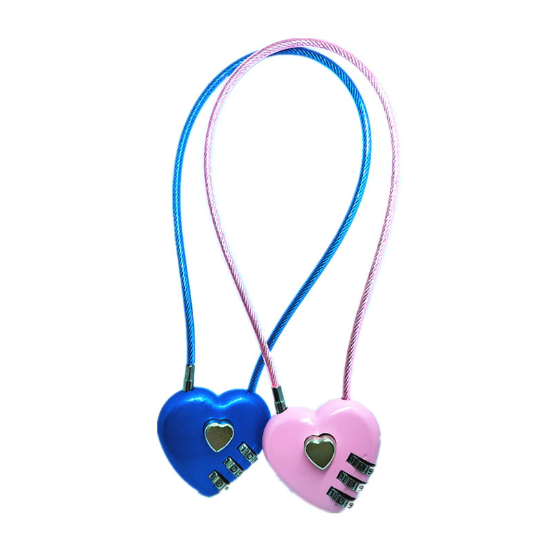 Peach Heart Long Wire Rope Love Lock - Perfect for Romantic Keepsakes - Image 10