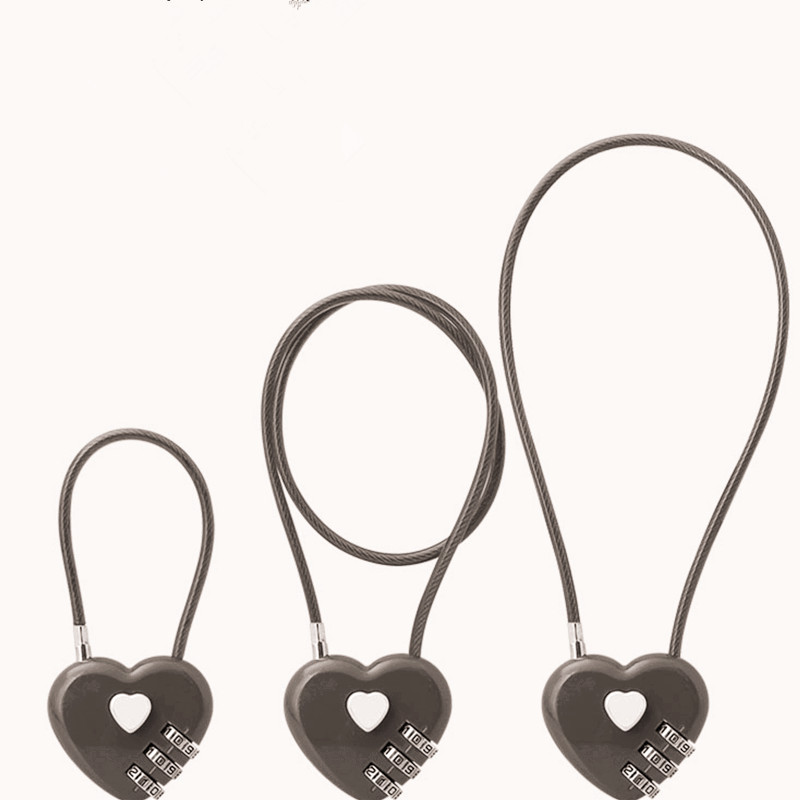 Peach Heart Long Wire Rope Love Lock - Perfect for Romantic Keepsakes - Image 11