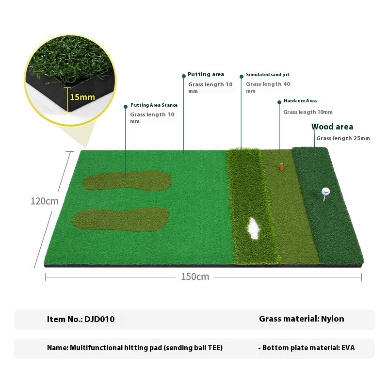 PGM Indoor Golf Practice Ball Mat - Multifunctional Training Pad for All Skills - Image 6