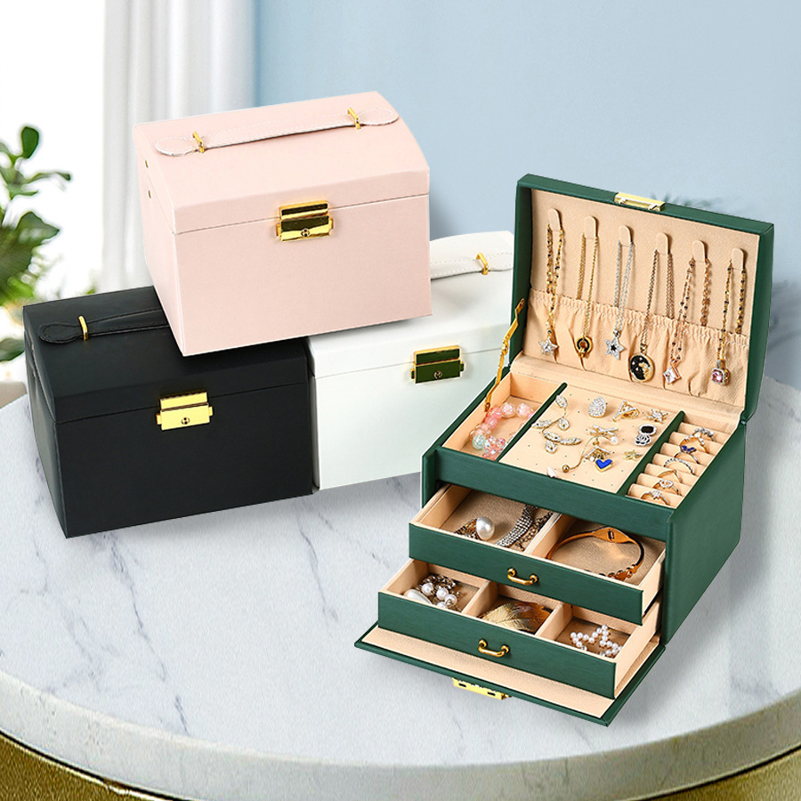 Dustproof Portable Jewelry Box - Travel-Friendly and Easy to Carry