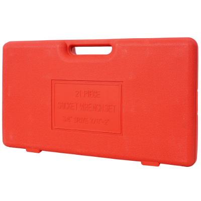 21PCS 3/4" DRIVE SOCKET SET, 6-POINT SAE Sizes in Red Blow Mold Case - Image 6