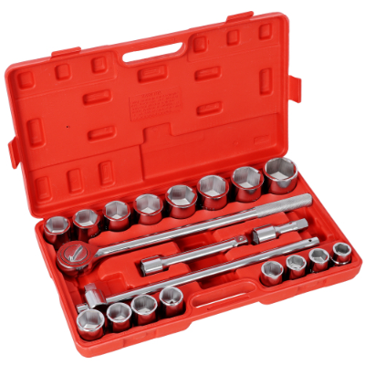 21PCS 3/4" DRIVE SOCKET SET, 6-POINT SAE Sizes in Red Blow Mold Case - Image 7