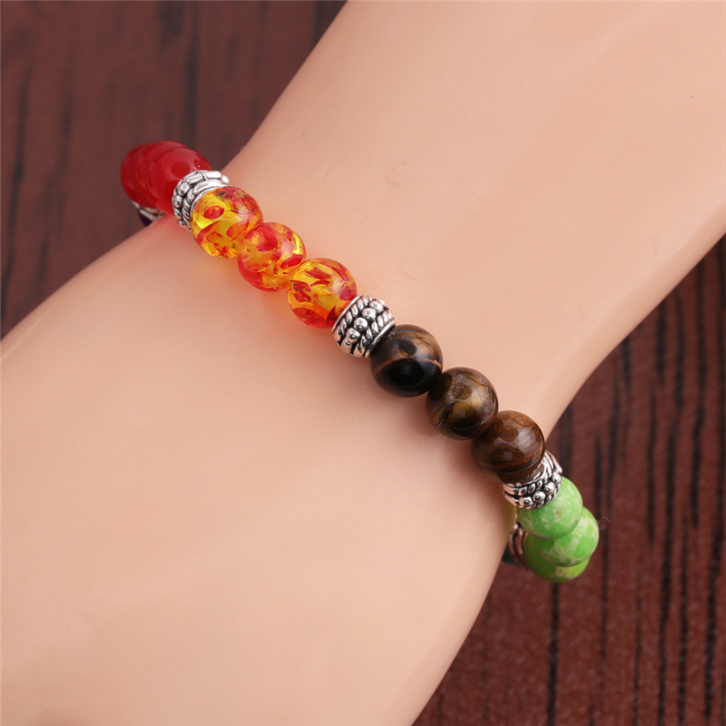 Colorful Chakra Energy Yoga Bracelet Made with Natural Stone - Image 4