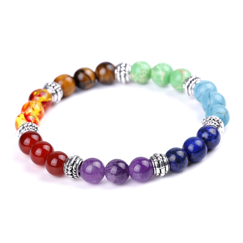 Colorful Chakra Energy Yoga Bracelet Made with Natural Stone - Image 10