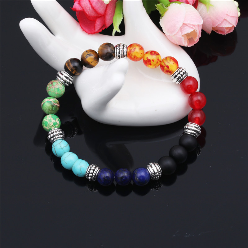 Colorful Chakra Energy Yoga Bracelet Made with Natural Stone - Image 17