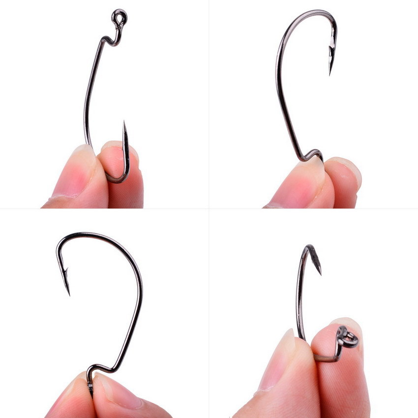 High Carbon Steel Soft Insect Lure Bait for Sea Fishing - Grouper Crank Hook with Narrow & Wide Belly Design - Image 2