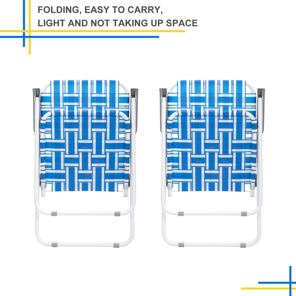 2-Pack Blue and White Striped Beach Chairs for Ultimate Comfort - Image 4