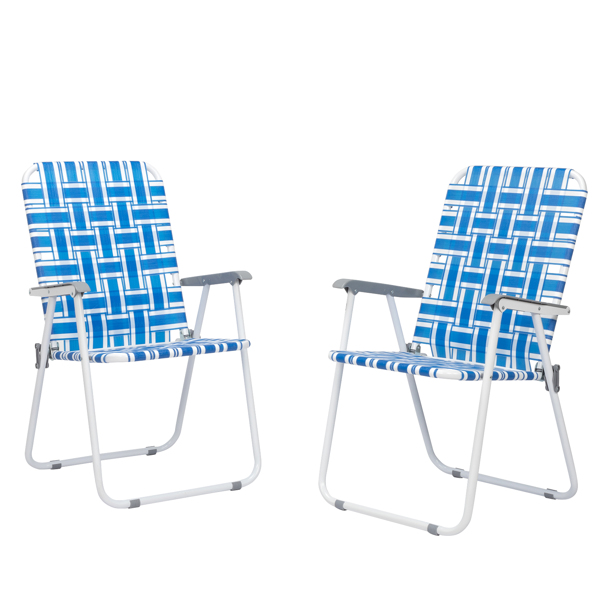 2-Pack Blue and White Striped Beach Chairs for Ultimate Comfort - Image 5