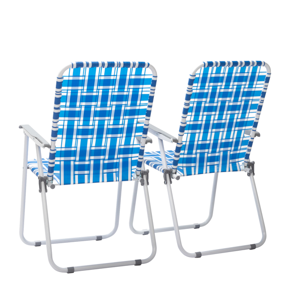 2-Pack Blue and White Striped Beach Chairs for Ultimate Comfort - Image 8