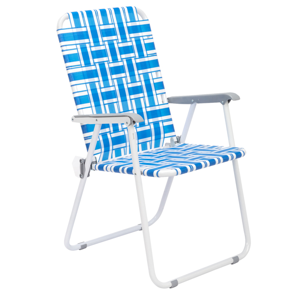 2-Pack Blue and White Striped Beach Chairs for Ultimate Comfort - Image 12