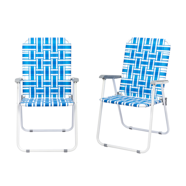 2-Pack Blue and White Striped Beach Chairs for Ultimate Comfort - Image 18