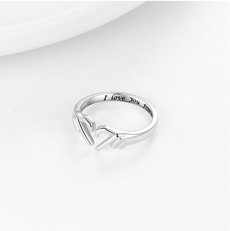 Stylish Silver Romantic Heart Hand Hug Ring for Women & Couples - Punk Wedding Finger Jewelry & Gifts - Image 2