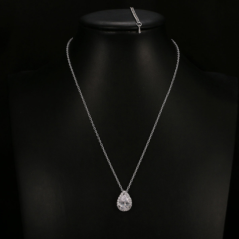 Stunning Water Drop Gemstone Necklace and Earrings Jewelry Set - Image 3