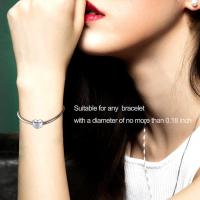 925 Sterling Silver Heart Zircon Charm Bracelet Necklace for Mom - Image 5