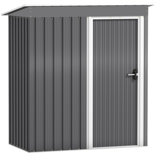 Outsunny 5 X 3ft Light Grey Garden Storage Shed with Sliding Door & Sloped Roof for Outdoor Tools and Equipment - Image 6