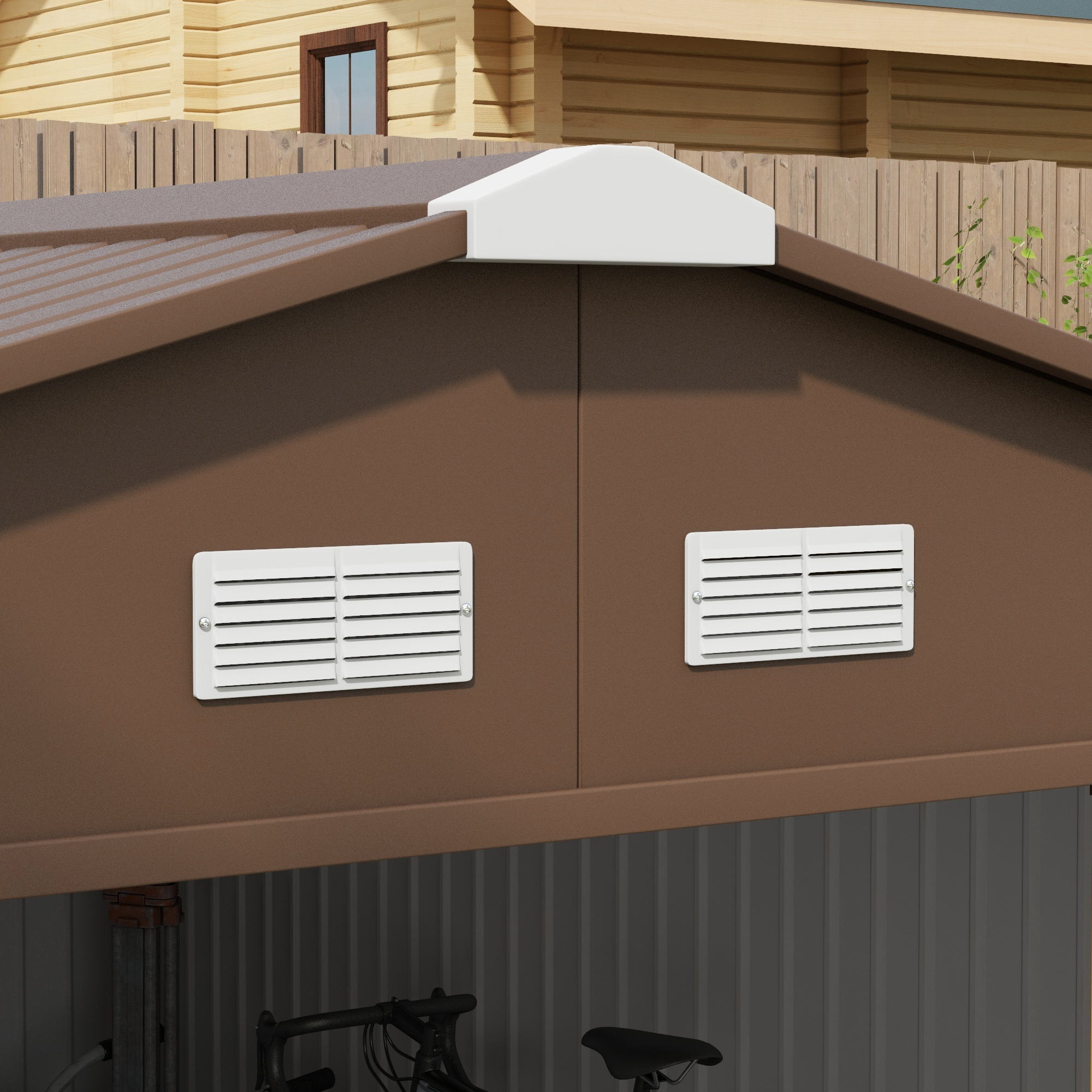 Durable Garden Metal Shed - Utility Storage Shed with Double Locking Doors for Bikes & Yard Tools, Yellow - Image 7