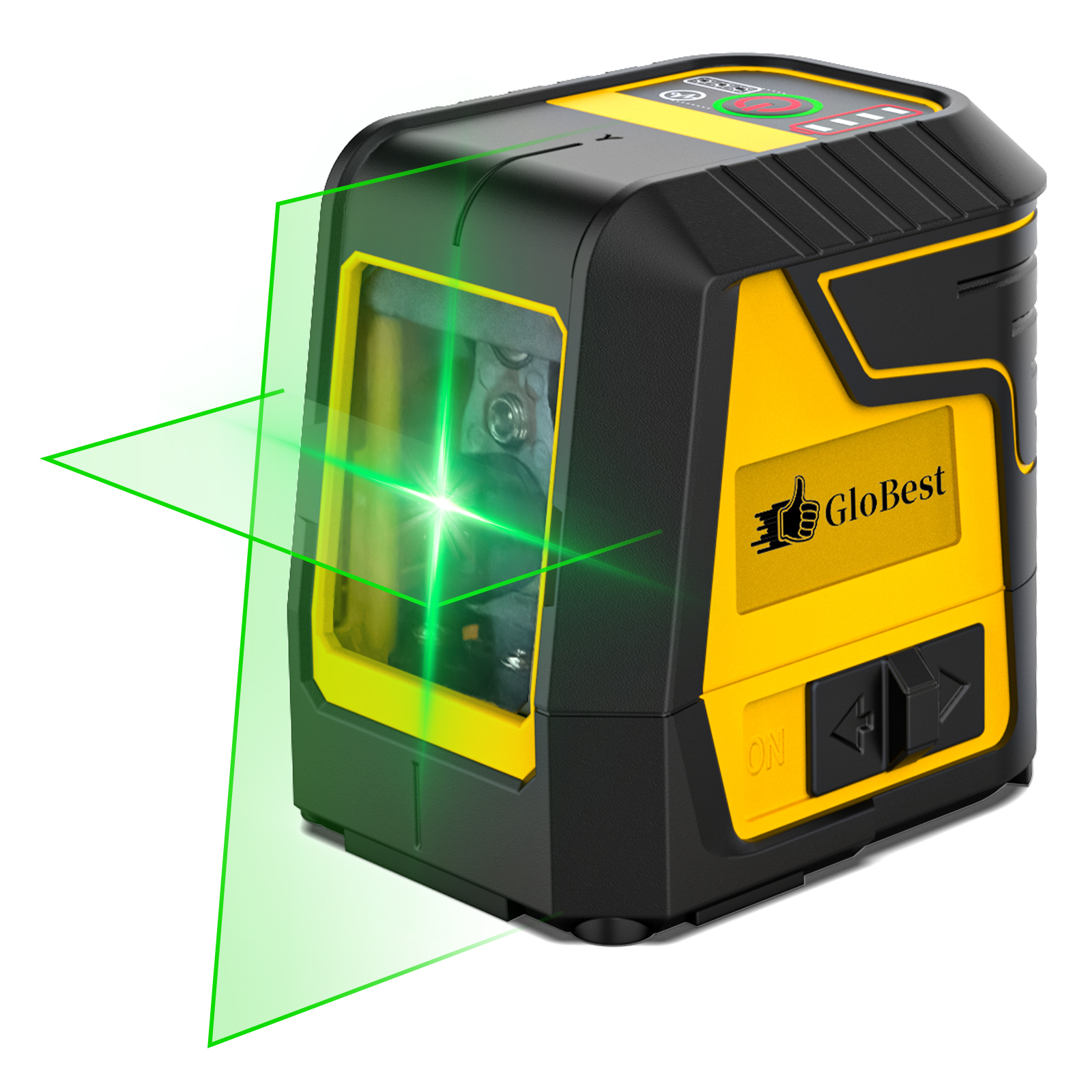 Green Cross Line Laser Level Tool with Self-Leveling & Manual Modes, Ideal for Picture Hanging and Tiling, Includes 360-Degree Magnetic Base & Battery