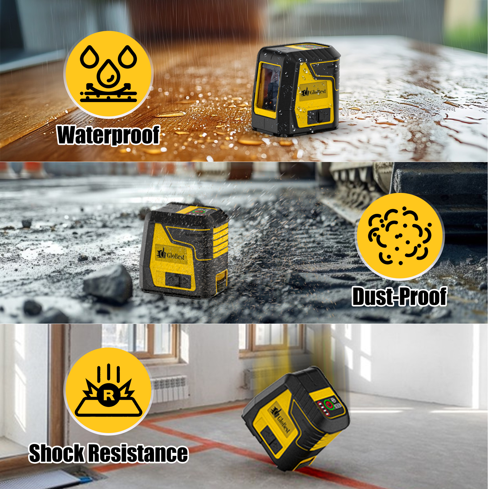 Green Cross Line Laser Level Tool with Self-Leveling & Manual Modes, Ideal for Picture Hanging and Tiling, Includes 360-Degree Magnetic Base & Battery - Image 6