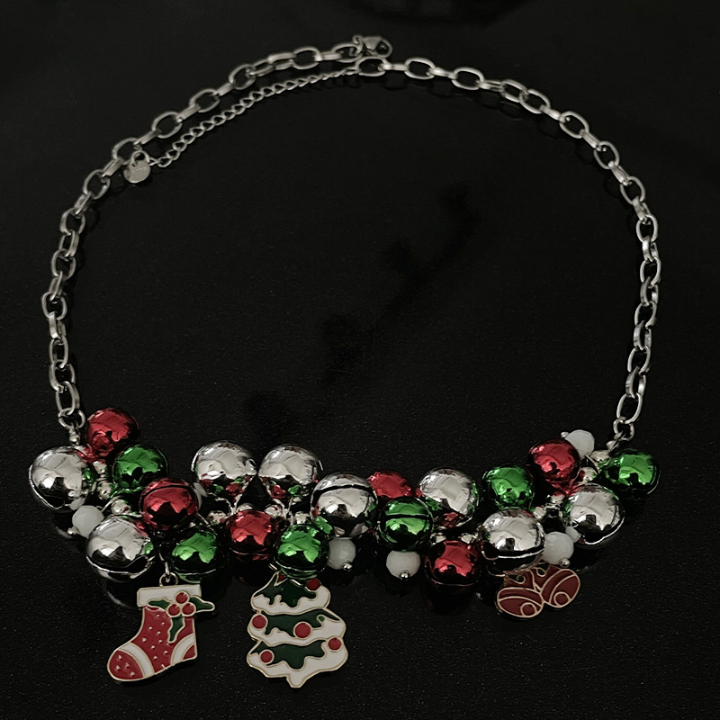 Vibrant Bell Christmas Tree Socks with Stylish Stitching Necklace - Image 4