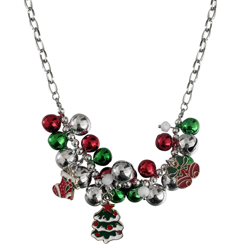 Vibrant Bell Christmas Tree Socks with Stylish Stitching Necklace - Image 5
