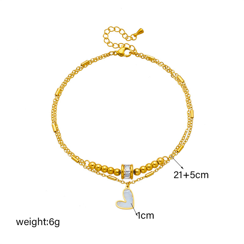 Boho Classic Love Heart Ankle Chain - Double Layer Bracelet Anklet Charm Tassel Leg Chain for Women | Stylish Party Jewelry Accessories - Image 5