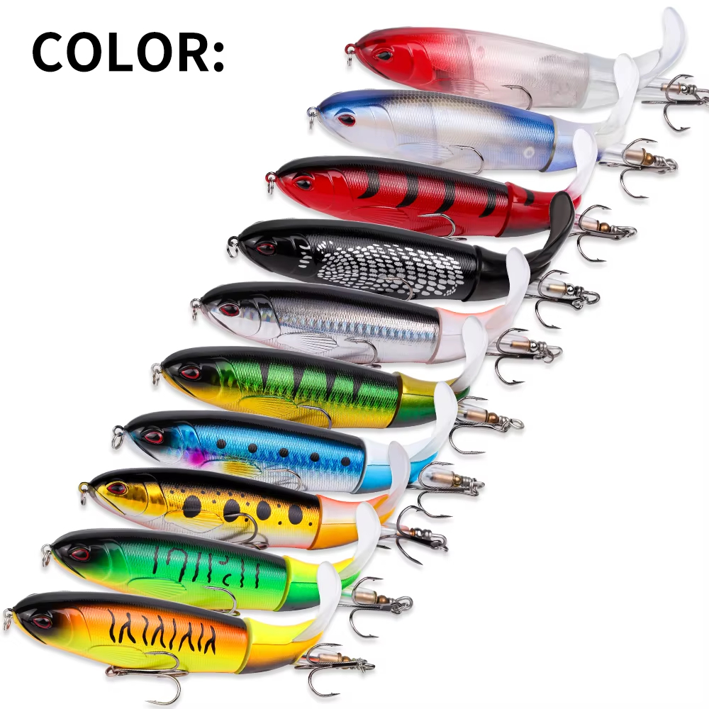 10pcs 1set 35g 14cm Realistic Topwater Fishing Lure Kit with Lifelike Swiveling Tail for Freshwater & Saltwater Fishing - Image 5