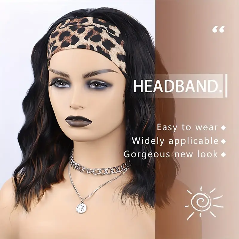 Trendy Water Wave Hairband - Non-toxic, Heat-resistant Synthetic Wig Cap, Elastic No Glue Design for All Occasions