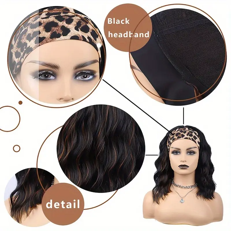 Trendy Water Wave Hairband - Non-toxic, Heat-resistant Synthetic Wig Cap, Elastic No Glue Design for All Occasions - Image 4