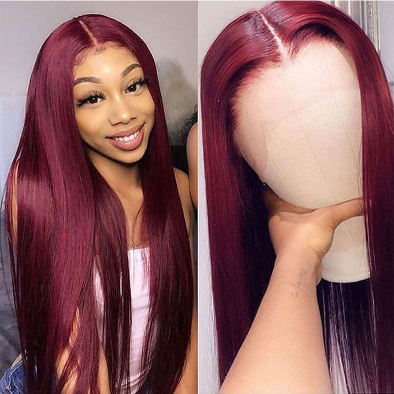 Full Headgear Long Straight Front Lace Wig - Sleek Smooth Hair for All Occasions