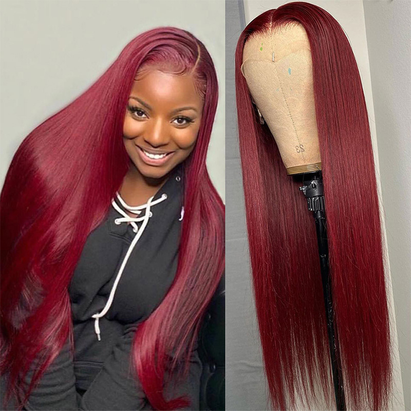 Full Headgear Long Straight Front Lace Wig - Sleek Smooth Hair for All Occasions - Image 2