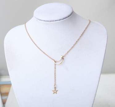 Charming Simple Moon Star Necklace - Elegant Clavicle Chain Short Necklace - Image 4