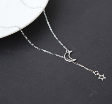 Charming Simple Moon Star Necklace - Elegant Clavicle Chain Short Necklace - Image 5