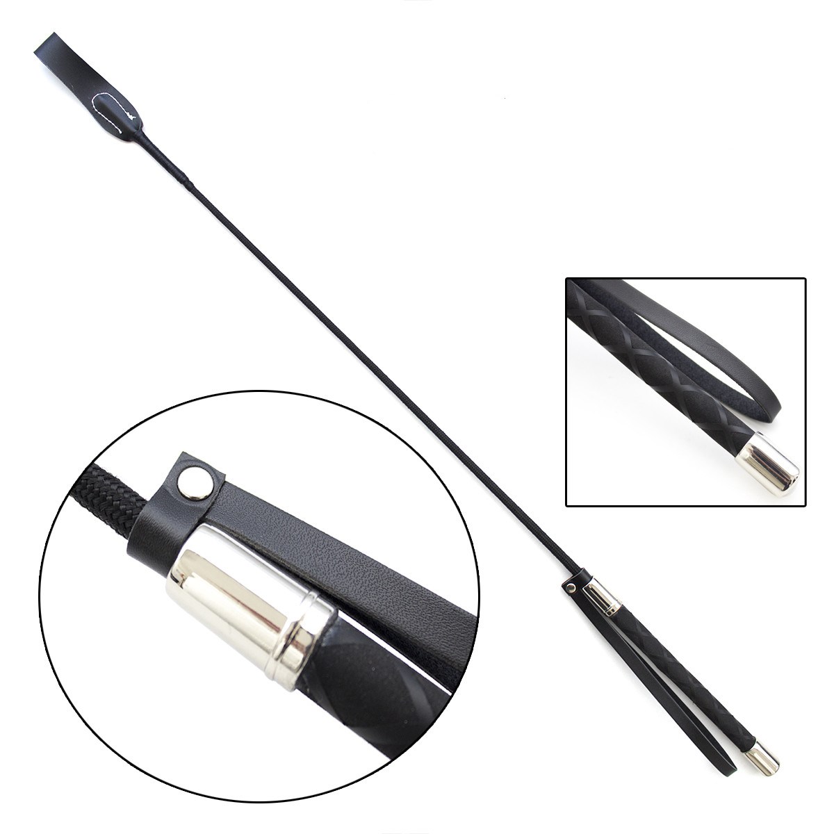 Horse Riding PU Leather Whip - Fun Supplies for Riders, Straight Pointer