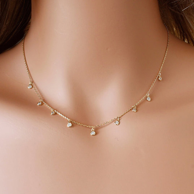 Elegant Simple Little Diamond Necklace for Women - Sparkle in Style - Image 3