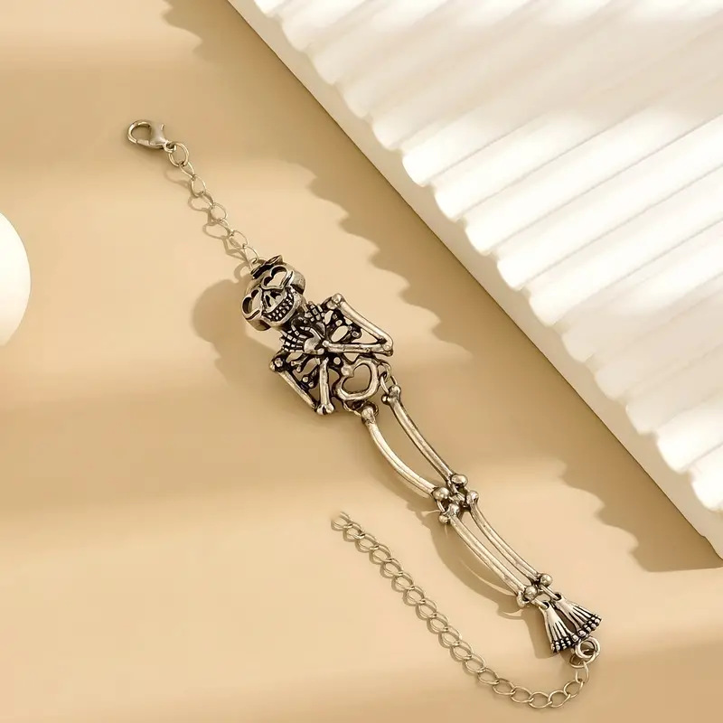 Bold Skull Bracelet for Humans - Trendy Halloween Hand Jewelry - Image 2