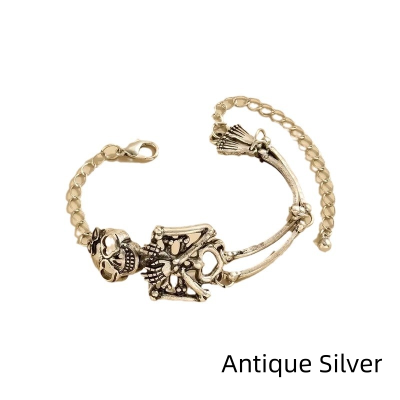 Bold Skull Bracelet for Humans - Trendy Halloween Hand Jewelry - Image 6