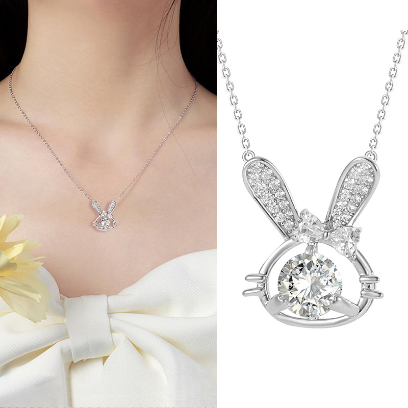Charming Rabbit Necklace in S925 Sterling Silver - Korean Style for Female Students - Image 2
