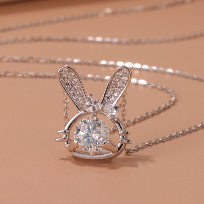 Charming Rabbit Necklace in S925 Sterling Silver - Korean Style for Female Students - Image 3