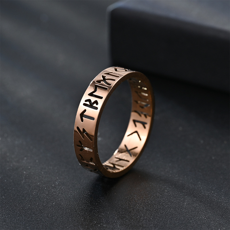 Viking Text Stainless Steel Hollow Titanium Steel Band - Durable & Stylish - Image 3