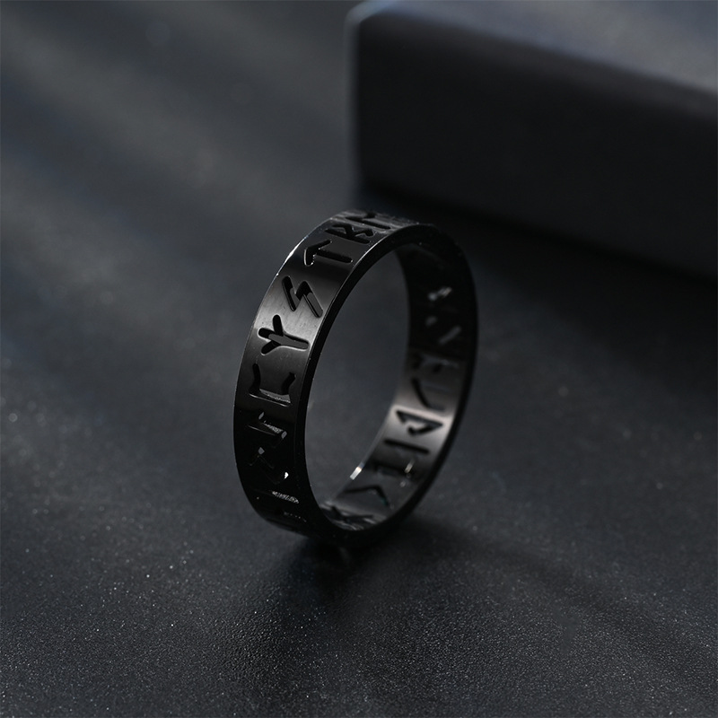 Viking Text Stainless Steel Hollow Titanium Steel Band - Durable & Stylish - Image 4