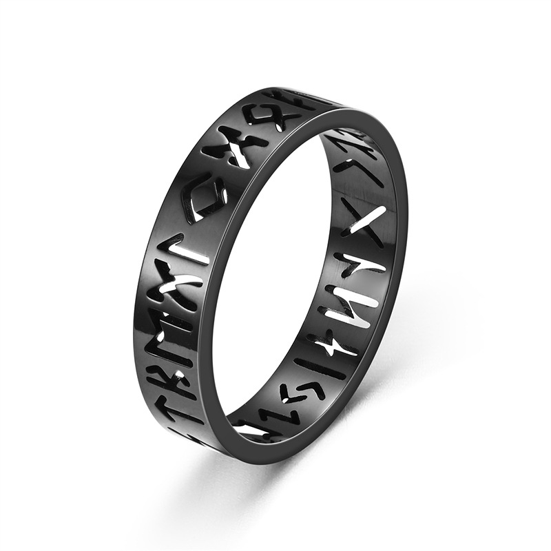 Viking Text Stainless Steel Hollow Titanium Steel Band - Durable & Stylish - Image 5