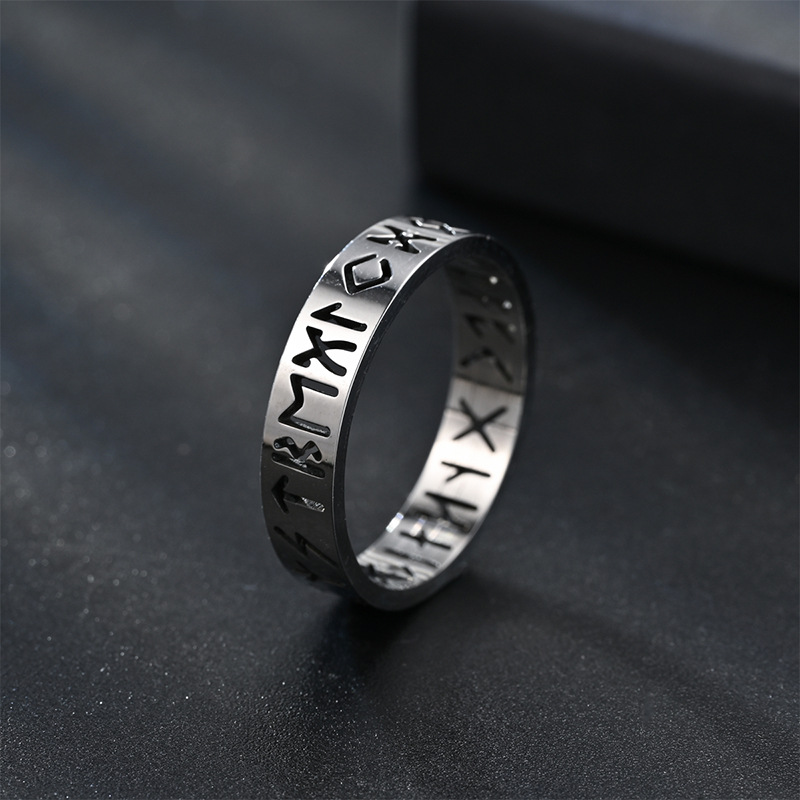 Viking Text Stainless Steel Hollow Titanium Steel Band - Durable & Stylish - Image 6